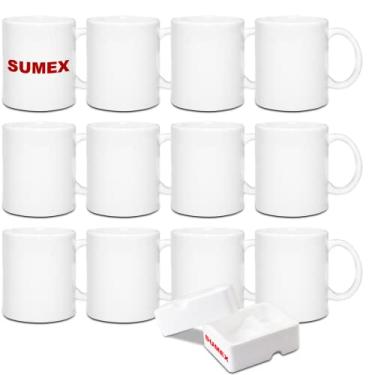 Imagem de SUMEX Caneca 325ml, canecas de sublimação, conjunto de 12 canecas de café brancas,