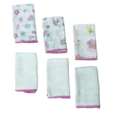 Imagem de Fraldinha de Boca Premium 30x30cm 100% algodão Kit com 12 - Dugu, Femi