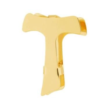 Imagem de Pingente Aço Hit Cruz Franciscana 11.5mm Gold IPG - Convex