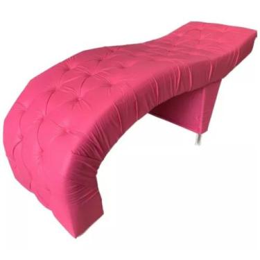 Imagem de Maca para Estética Luxo Rosa Pink Tecido Sintético com Capitone Estofa