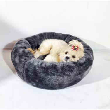 Imagem de Cama nuvem pelúcia redonda, macia e quentinha, com zipper, lavável, co