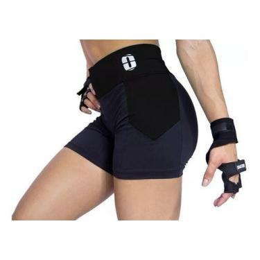 Imagem de Bermuda Recorte Lateral Roupa Academia Corrida Feminina - Fanáticos Po