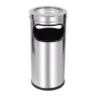 Imagem de Cinzeiro Lixeira Para Condomínio E Empresa - Aço Inox - 2 Un - JSN