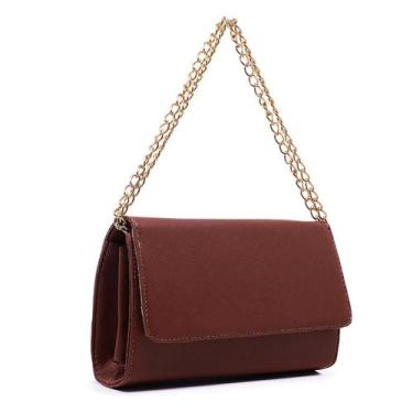 Imagem de Bolsa Feminina Clutch Casual Transversal Tiracolo Marrom - CM Shoes