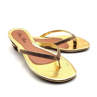 Imagem de Sandália Feminina Rasteirinha Salto 2 Cm de Dedo 777 - Ana Reis, Doura