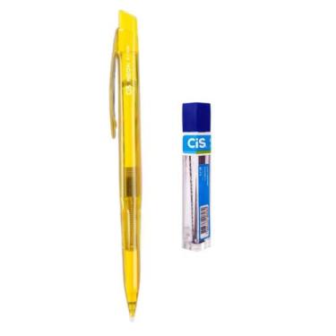 Imagem de Kit Lapiseira Escolar Cis NEON Amarela 0.7mm + Tubo Grafite