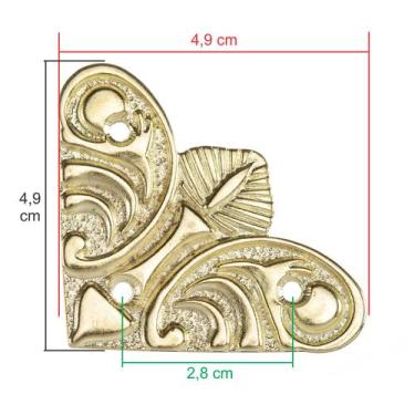 Imagem de Cantoneira Grande Mariposa 4 Peças Metal Decoração Caixas Mdf Artesana