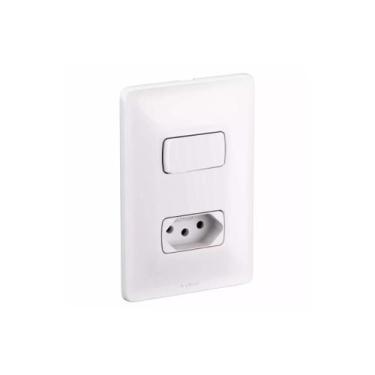 Imagem de Interruptor 1 Secção Paralela + Tomada 2P+T 10A 680114 Zeffia - Pial