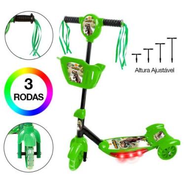 Imagem de Brinquedo Infantil Patinete Scooter 3 Rodas Com Cesta Luz - DM Radical