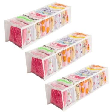 Imagem de kit 3 peças p/Calcinhas Colméia Organizador de gavetas para Calcinhas 