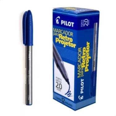 Imagem de Marcador P/ Retroprojetor Pilot 2.0 Azul Cx Com 12 Unidades