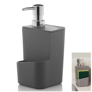 Imagem de Dispenser Porta Detergente 650ml Esponja de Pia Cozinha Trium - DT 500