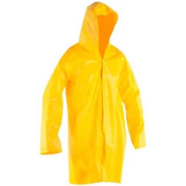 Imagem de Capa de Chuva Amarela em PVC Grossa com Forro Tamanho "GG" - MAICOL