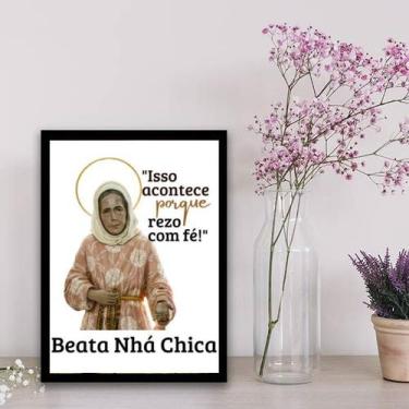 Imagem de Quadro Frase Nhá Chica 33x24cm - com vidro - Quadros On-line, Madeira 