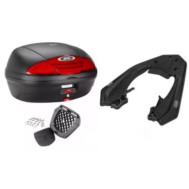 Imagem de BAÚ BAULETO 45L MONOLOCK SIMPLY E450N + BAGAGEIRO SCAM SPT0536 Fiber Force Cb 250 Twister 2016 A 2021