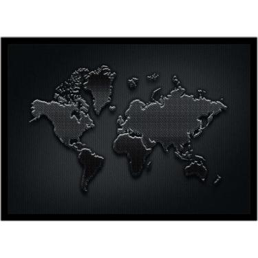 Imagem de Quadro Decorativo Mapa-Múndi Artístico Continentes Geografia Sala Escr