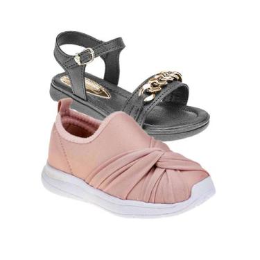 Imagem de Papete Infantil e Tênis Menina - KIT 2 PARES Tam 23 ao 34 - sapatinhos