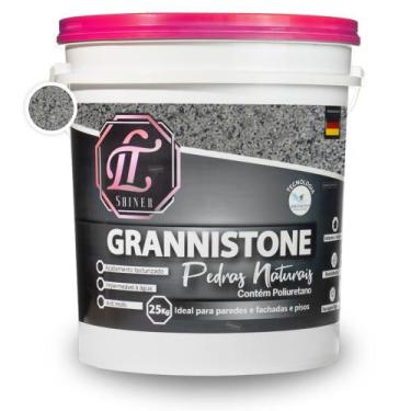 Imagem de Massa Para Efeito Pedras Naturais Grannistone 25 Kg - LT Shiner, Cinza