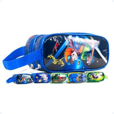 Imagem de Estojo Escolar Organizador Box Jumbo Duplo Com 2 Divisórias - Hxt, Ska