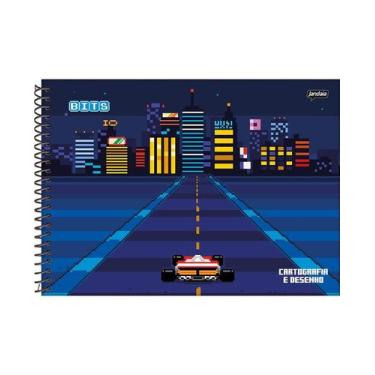 Imagem de Caderno de desenho Jandaia bits 275x200mm 80 folhas 