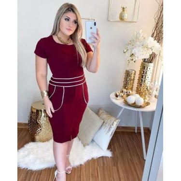 Imagem de Vestido Midi Plus Size Bolso Moda Evangélica Feminina - Miss Flower, V