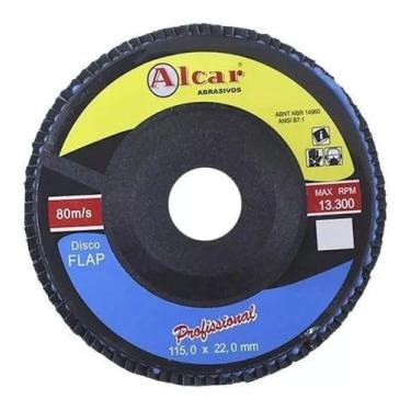 Imagem de Disco Flap para Aço Inox Aço de Ligas Alumínio  4.1/2" Grão 80 Alcar