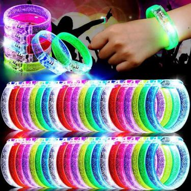 Imagem de Kit 20 Unidades Pulseira Bracelete De Led Pisca Festa Neon - Bela Impo