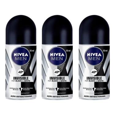 Imagem de Kit 3 Unidades Desodorante Roll On Nivea Men Black & White Invisible 5