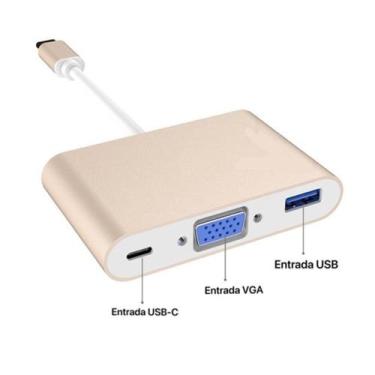 Imagem de Adaptador tipo c 3 em 1 usb-c vga thunderbolt 1080p usb 3.0 le-4119 it