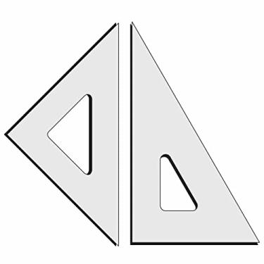 Imagem de Par De Esquadro Acrilico Desenho Técnico 12 Cm -Fenix