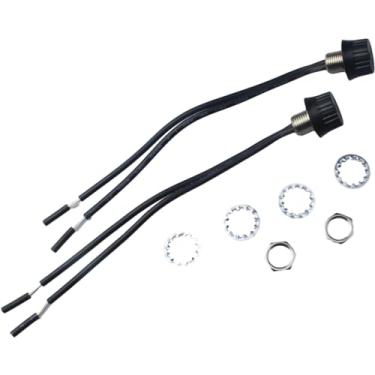 Imagem de FDXGYH 2 Pcs Estilo Rotativo Liga/Desliga 3A 125-250V Interruptor de Luz de Canopy Único Pólo Base Roscada de Metal Interruptor de Lâmpada Rotativo com Cabo Fios de Ligação