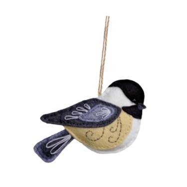 Imagem de shamjina Pingente de Feltro em Forma de Pássaro para árvore Natalina, Preto, Tamanho real