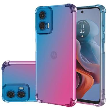 Imagem de Gufuwo Capa para Moto G34 5G, Motorola G34/Moto G45 XT2363-2 linda capa para meninas e mulheres, capa protetora de TPU macio antiarranhões gradiente à prova de choque para Motorola Moto G34 5G