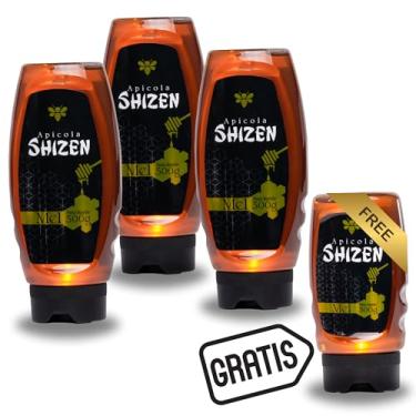 Imagem de Ganhe 300g de Mel Puro Apícola Shizen Premium: Leve Kit Combo Conjunto de 3 Frascos de 500g + 1 de 300g Bônus - Embalagem Inovadora com Válvula Corta-Pingo Sem Desperdício Produção Sustentável