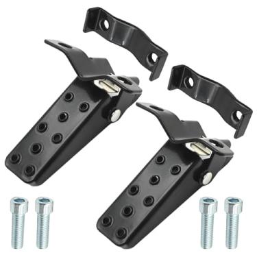 Imagem de CADUFUELLY 2 peças de pedais universais pretos de motocicleta, pedal dobrável de alumínio para pedais de bicicleta, pedal dobrável para descanso de pé para mini bicicleta, quadriciclo, UTV, Go Karts