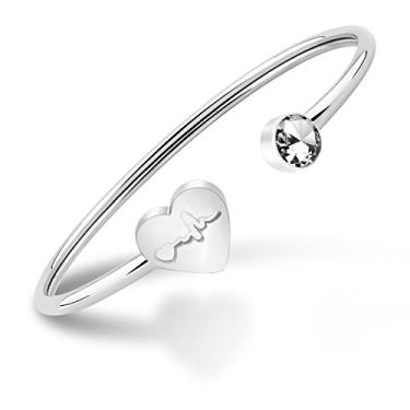 Imagem de PLITI Joias de enfermeira, pulseira de batimento cardíaco, estetoscópio, presentes de enfermeira para mulheres, Metal