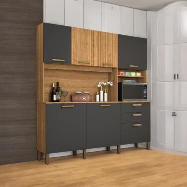 Imagem de Cozinha Minimalista 07 Portas Gold Freijó e Grafite