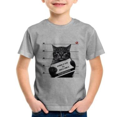 Imagem de Camiseta Infantil Atirei o pau na Dona Chica - Foca na Moda, Cinza, 8