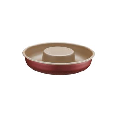 Imagem de Tramontina 20060724 Forma para Bolo de Alumínio com Revestimento Interno Antiaderente, Vermelho, 22 cm