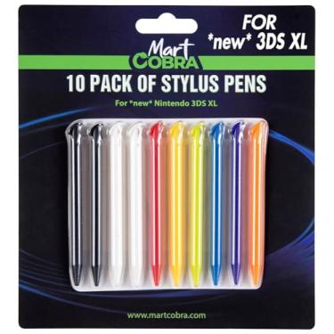 Imagem de Mart Cobra Novo Nintendo 3DS XL Stylus pacote com 10 - novos acessórios 3DS XL - 10 lápis de estilista pequenos coloridos - compatível com novos jogos 3DS XL originais