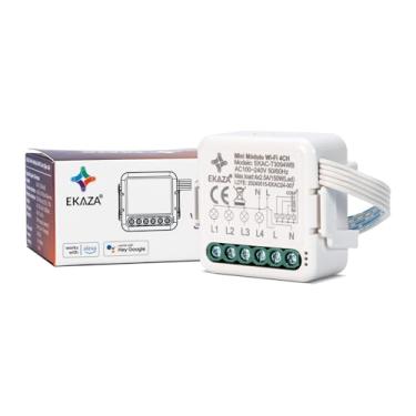 Imagem de EKAZA Interruptor Mini Módulo Embutido com clipe 4 Canais, Wi-Fi + Bluetooth, EKAC-T3094WB