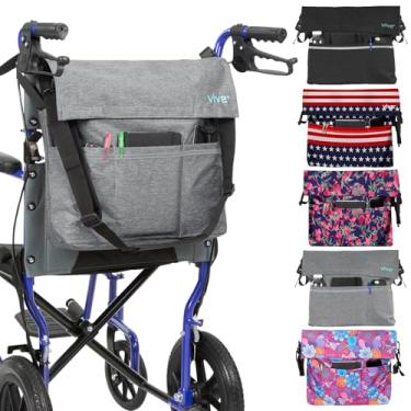 Imagem de Vive Bolsa de acessórios para cadeira de rodas GG – impermeável, resistente a arranhões, costura dupla, lavável na máquina para adultos, idosos, 15 cores – Mochila de armazenamento para pendurar nas