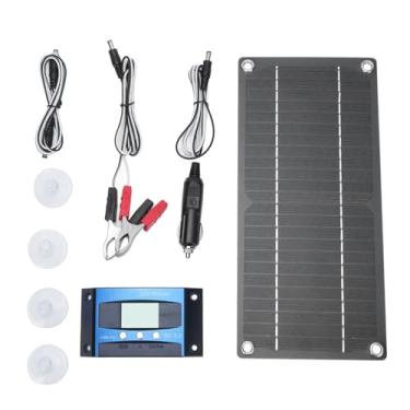 Imagem de Painel Solar Portátil Monocristalino de 600W, Painel Solar Com Controlador 100A e Linha de Conexão e Cabo de Extensão Com Clipes para Caravana de Caravana de Carro Acampamento