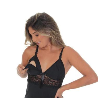 Imagem de Kit 2 Camisola Amamentação Gestante Pós Parto Maternidade Abre Fácil R