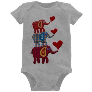 Imagem de Body Bebê Trio Elefantes  - Foca na Moda, Cinza, G