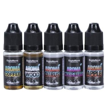 Imagem de AnchorChef Kit de acessórios para fazer bolhas de coquetel, 5 peças: mistura de maçã, cítrico, café, morango e mirtilo, madeira de maçã - kit de aroma de batedor de vapor de coquetel (óleos aromáticos)