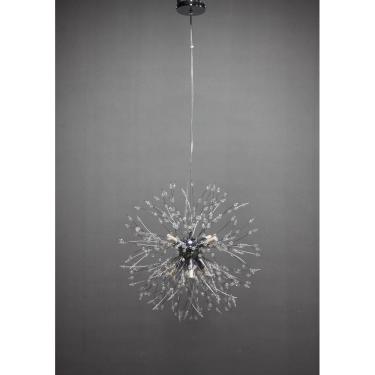 Imagem de Lustre Pendente Dente de Leão Cristais Cromado Redondo 6G9 45cm