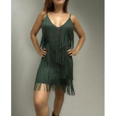 Imagem de Vestido Com Borla (franjas) várias cores ano novo - Amei, Verde exerci