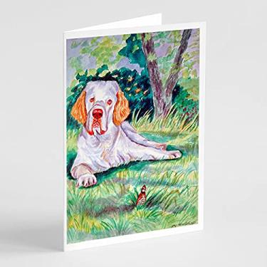 Imagem de Caroline's Treasures 7113GCA7P Cartões de felicitações e envelopes Clumber Spaniel, pacote com 8, 7 x 5, multicolorido