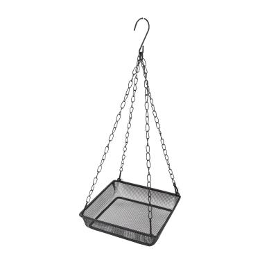 Imagem de Alimentador de Pássaro Pendurado, 2 Camada Pendurada Banho de Pássaro para Beija -flores Com Grandes Alimentares de água de Sementes de Pássaros de Plataforma Bandeja